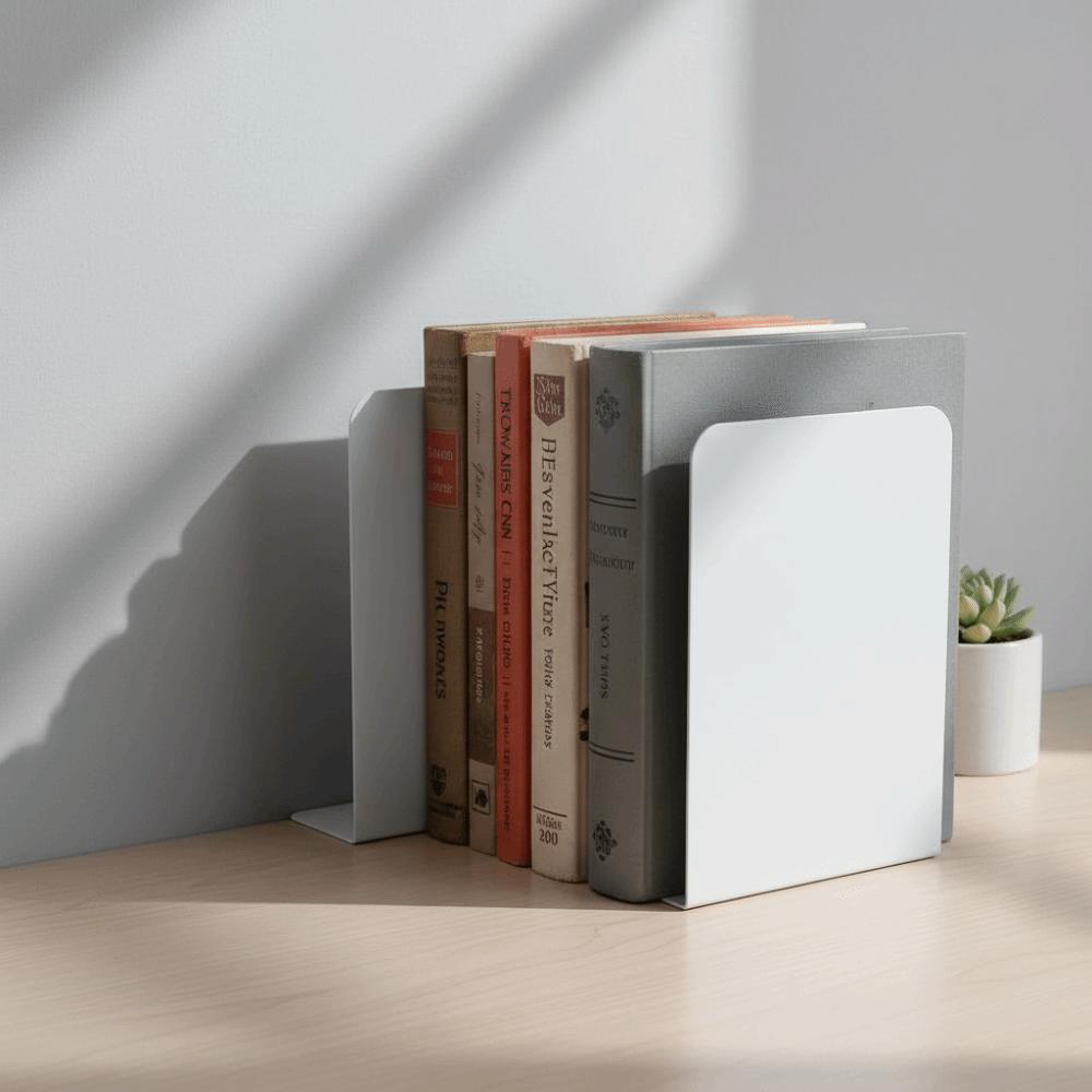 Durable Metal L-shaped Bookends Thickened Books Book Support Rack Book Stand  Books Storage