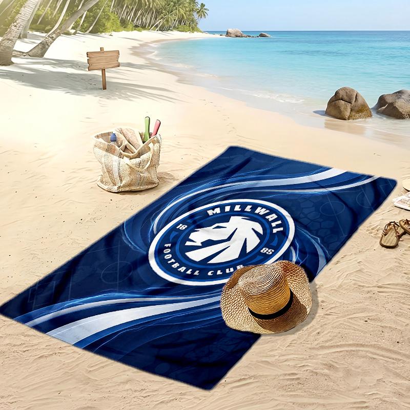 Asciugamano da Spiaggia con Stampa Calcio Millwall, Asciugamano Grande Morbido ad Asciugatura Rapida per Spiaggia Campeggio Nuoto