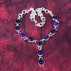 Charoit Halskette Edelsteinschmuck, 925 Massiv Sterling Silber Halskette, Handgefertigter Schmuck Geburtsstein Halskette