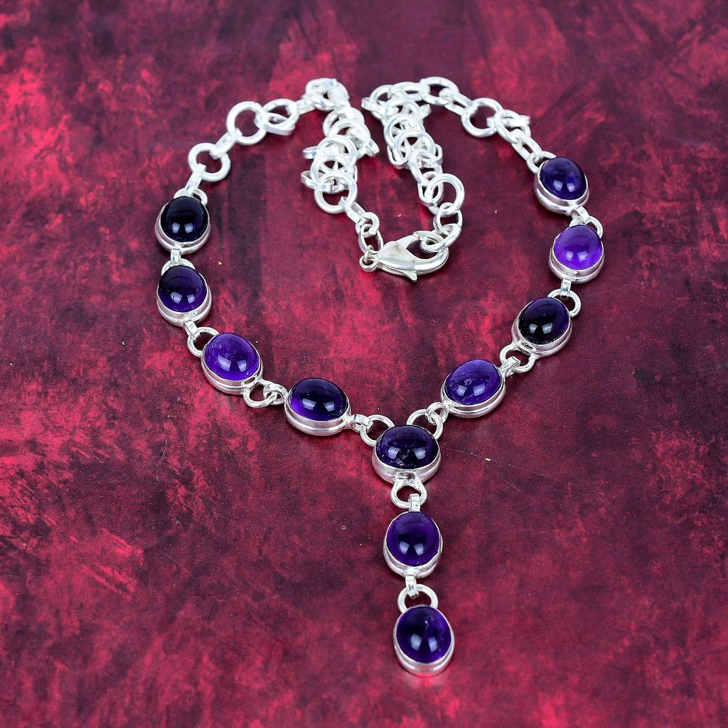Charoit Halskette Edelsteinschmuck, 925 Massiv Sterling Silber Halskette, Handgefertigter Schmuck Geburtsstein Halskette