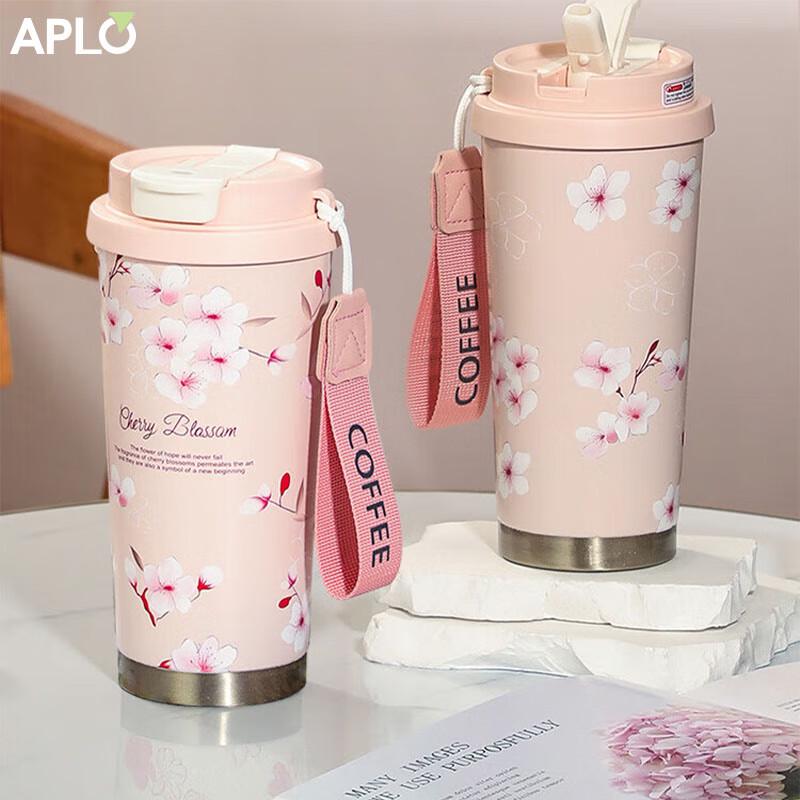 APLO Stylish Dual-Drink Stainless Steel Insulated Coffee Cup
