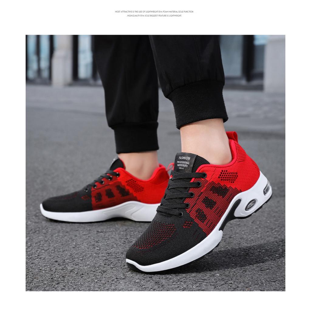 Men's Sports Shoes, Fly Woven Shoes, Lace Up Lightweight Running Shoes