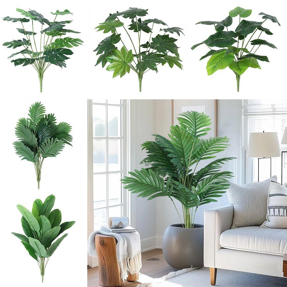 18 Leaves Simulation Plant Palm Tree Faux Greenery Leaves Creative Artificial Plant Leaves  Gift
