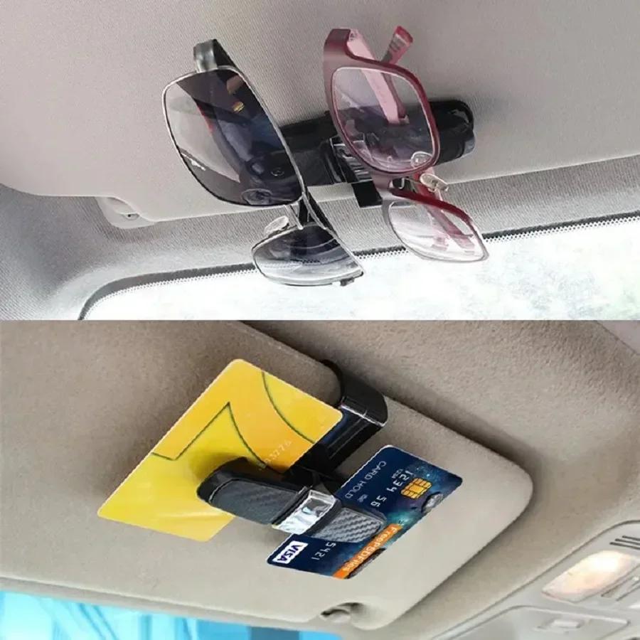 Bilglasögonfodral Auto Solskydd Glasögonhållare Solglasögon Klämkortshållare Glasögontillbehör Biltillbehör Interiör