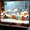 European Style Town Decals Christmas Static Window Clings, Snow Snowflake Decals, Festive Holiday Ornaments Winter Glass Stickers for Home Decor