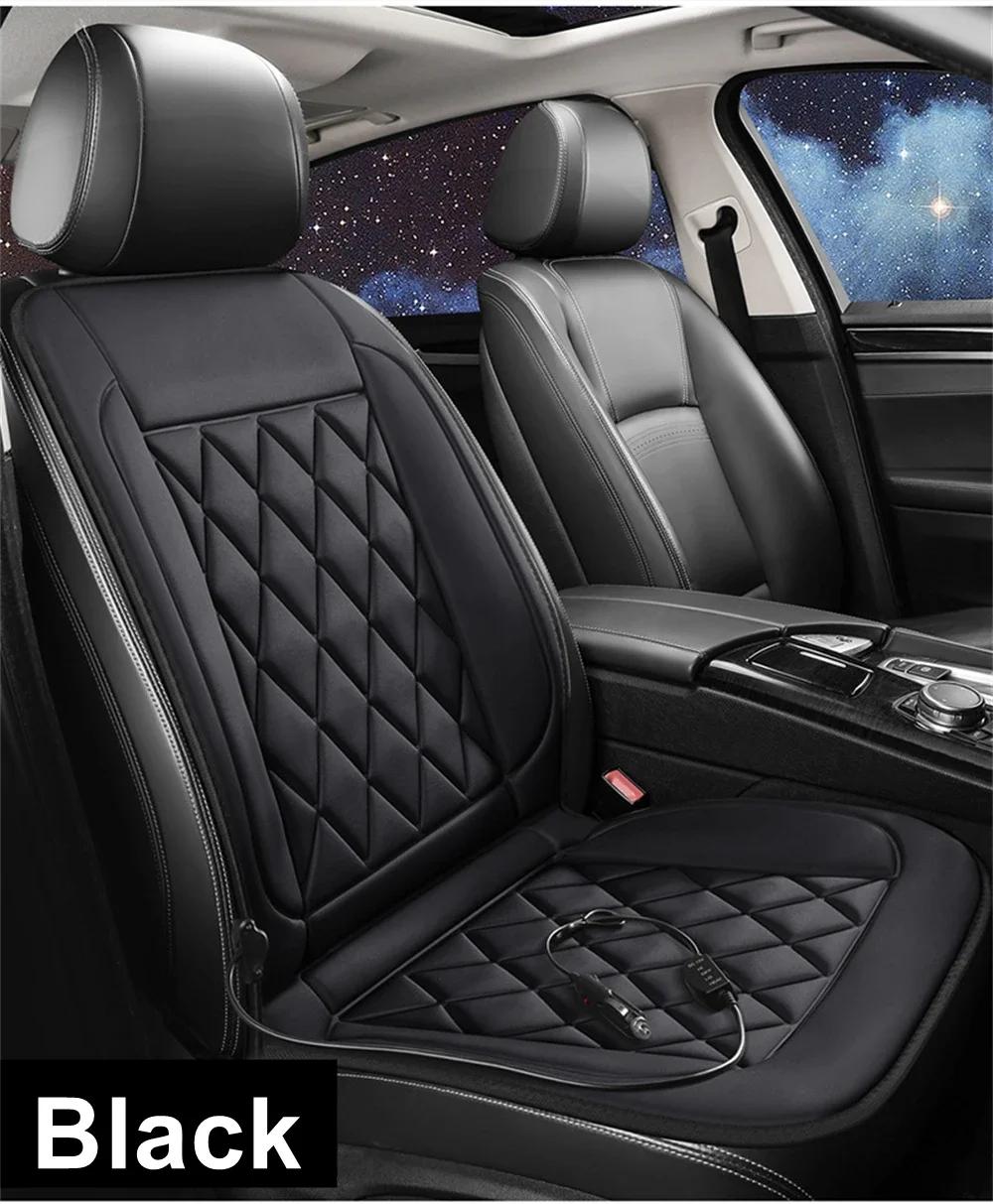 Hot Heated Car Seat Cover Universal 12V 35W Heater Warmer Winter Pad Heated Car Seat Cover Luxury Heated Seat Cushion Back чёрный
