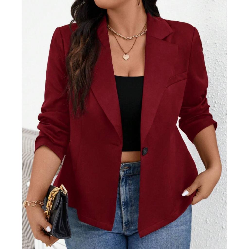 Women's Lapel Long Sleeve Blazers Slim Fit Casual Jackets Suit Tops Coats Outerwear
