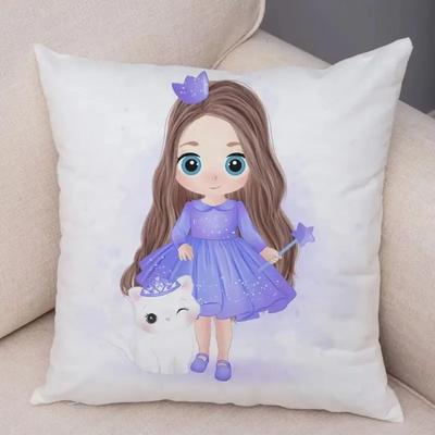 Luxuriöse Heimdeko Kissenbezug Auto Wohnzimmer Sofa Kissenbezug Cartoon Mädchen Muster Kissenbezug