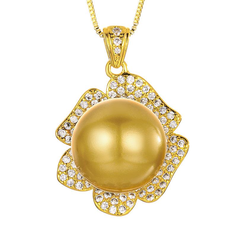 Jewelry Necklace Silver Needle Earrings Women's Pearl Set High-end Feeling Retro Imitation Nanyang Earring Pendant