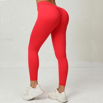 Elegáns V-hátú fenékemelő sportleggings: Varrásmentes, barackot formázó jóganadrág