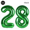 32 Inch Green Number Foil Balloons 0-9 Jungle Safari Theme Soccer Party Decor Kid Boy 1st Birthday Dinosaur Baby Shower Supplies