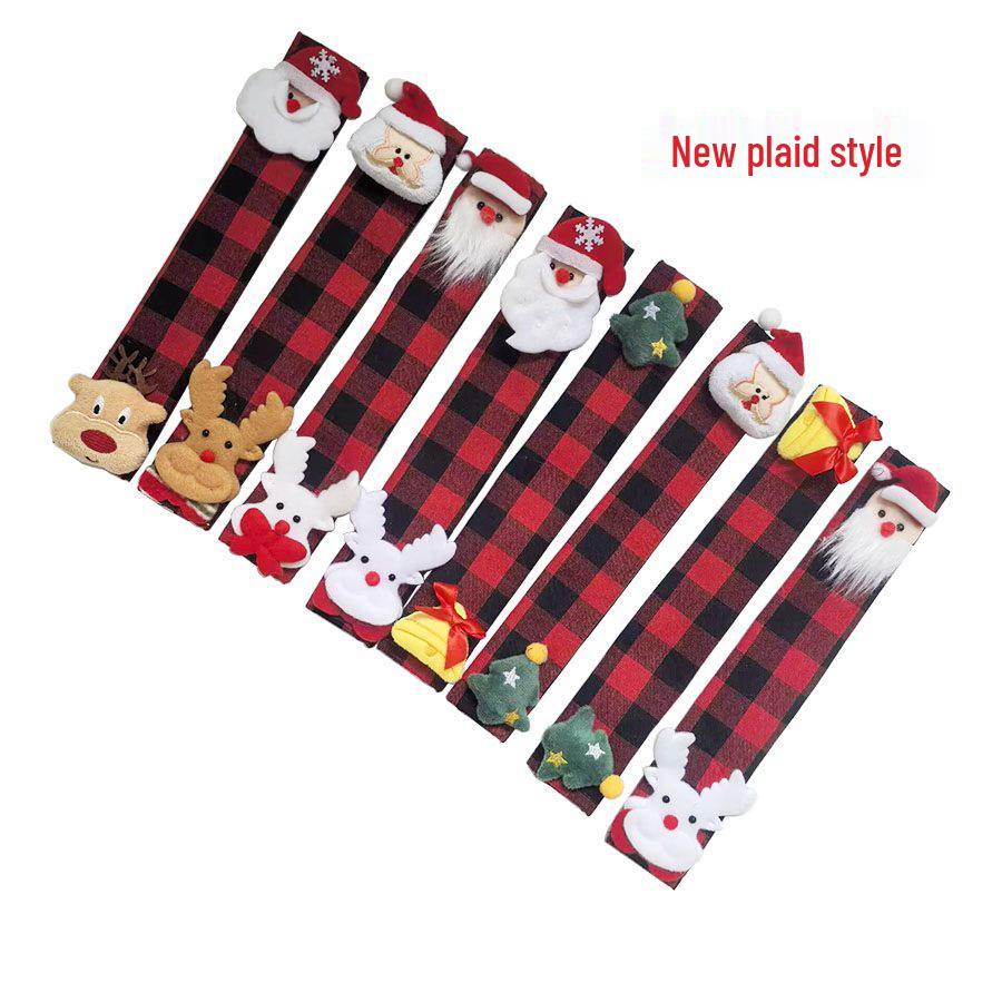 Individual Burlap Handle Covers for Microwave, Fridge, and Oven - Christmas Decor