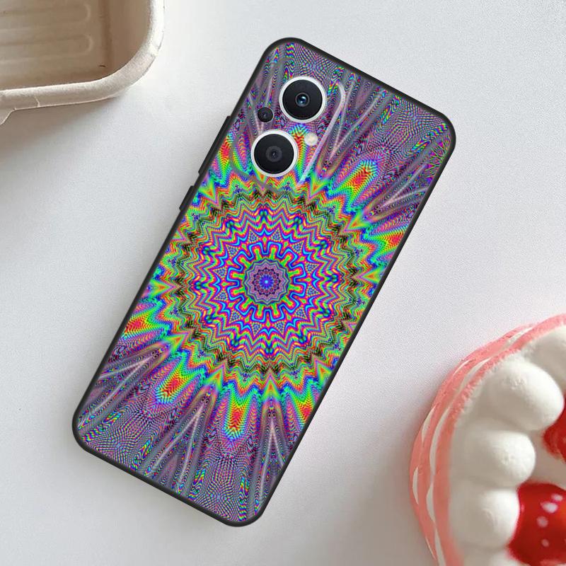 Trippy Tie Dye Floral Mandala Case For OPPO Reno 11 F 10 Pro 4Z 5Z 8T 4 5 6 7 8 Lite OPPO Find X6 Pro X2 X3 X5 Lite Cover