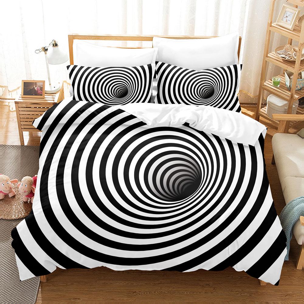 3D Visual Ilusion Beding Set Geometric Soft Duvet Cover Set HD Soft Duvet Cover Set for Children Kids Beding Sets Bedclothes Bedrom Decor
