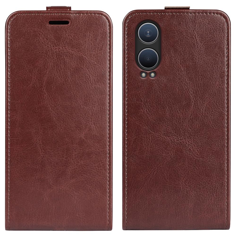 

Для OnePlus Nord CE4 Lite 5G/Oppo K12x 5G (Китай) Чехол с отделениями для карт Вертикальный откидной кожаный чехол для телефона Brown