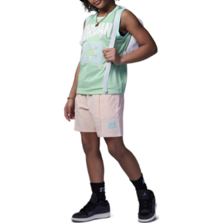 Nike French Terry Shorts Kids Bottoms Coral-Red FQ0885-664