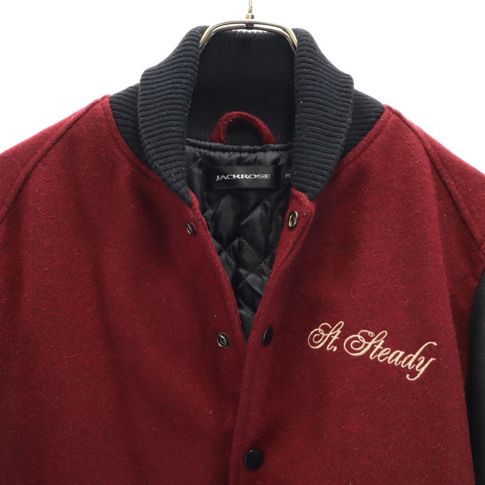 JACKROSE Wool Blend Long Sleeve Jacket 3 Wine-red Sleeve Leather Men's Used