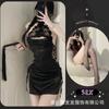 Open buttocks, antique pajamas, sexy underwear, jacquard cheongsam, passion, hollow straps, free of uniform, high split ends