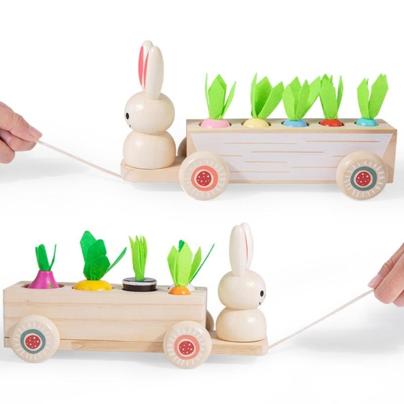 Wooden Rabbit And Carrot Play Set For Kids Encouraging Interactive Learning And Parent Child Bonding