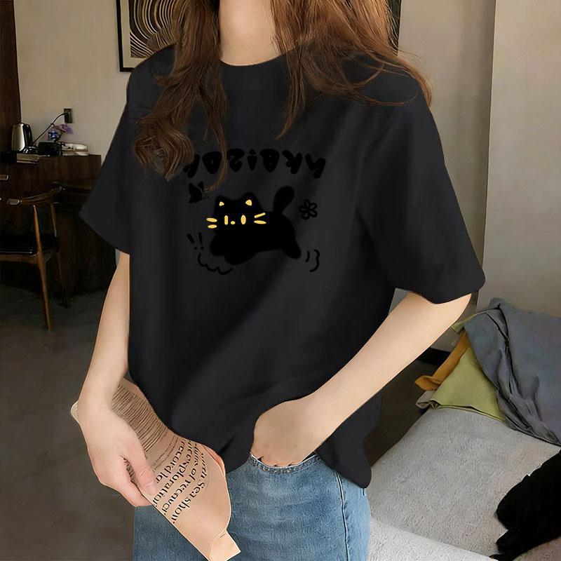 2026 American Cotton Trendy Round Neck Plus Size Short Sleeve T-shirt