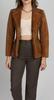 Women Real Soft Suede Leather Blazer Brown New Formal Handmade Stylish Casual