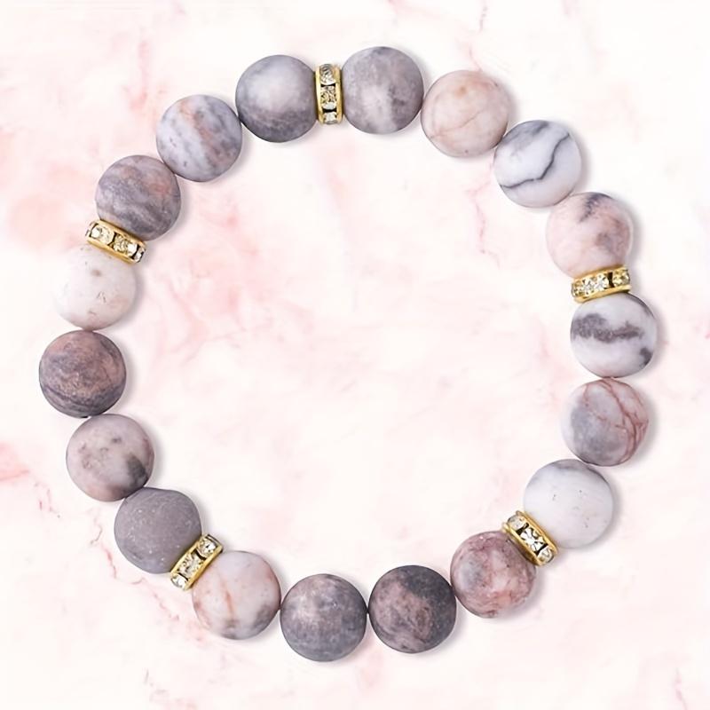 1ks Boho Jednoduchý Styl Náramek s Korálky z Přírodního Kamene, Hypoalergenní,, Ideální pro Každodenní Nošení & Večírky, Perfektní Dárek k Narozeninám