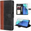Case for Xiaomi Redmi Note 13 4G - E.F.Connection - Brown - PU Leather and TPU - Card Holder - Stand