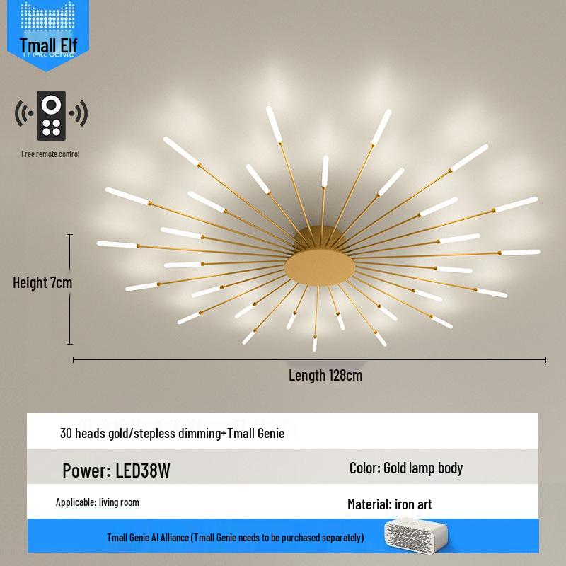 Nordic Fireworks Rotating LED Ceiling Light - High-End Living Room and Bedroom Lighting