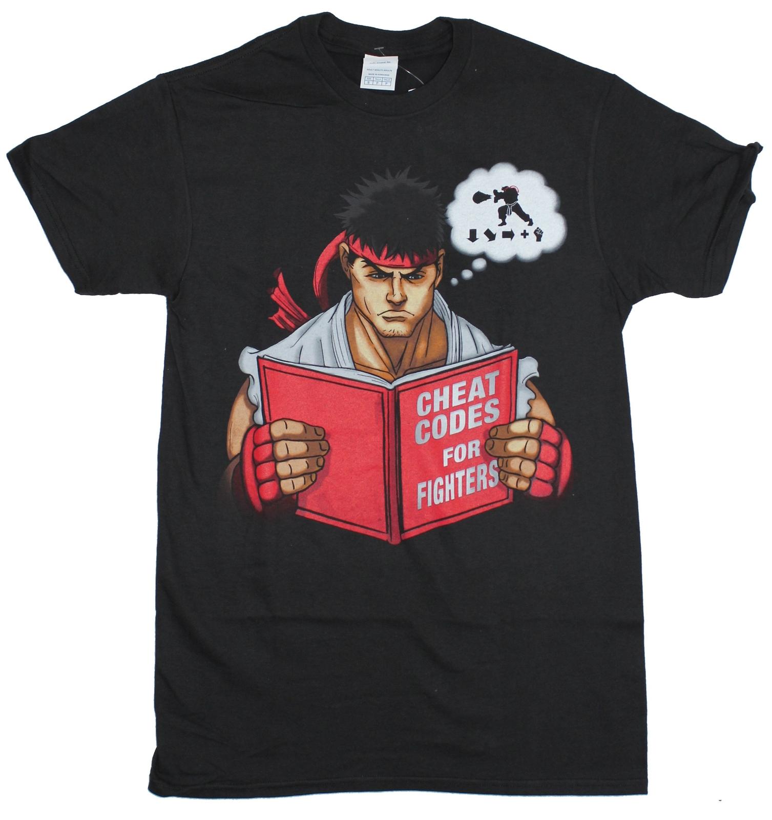 Street Fighter Adult New T-Shirt - Ryu Studies Codes for Fighters Pic M