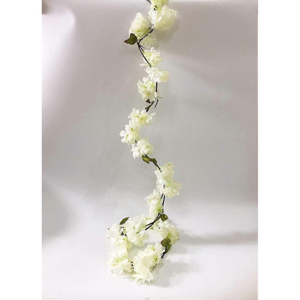 Artificial Cherry Blossom Vine Hanging Plant Artificial Cherry Blossom Wreath Dark Pink