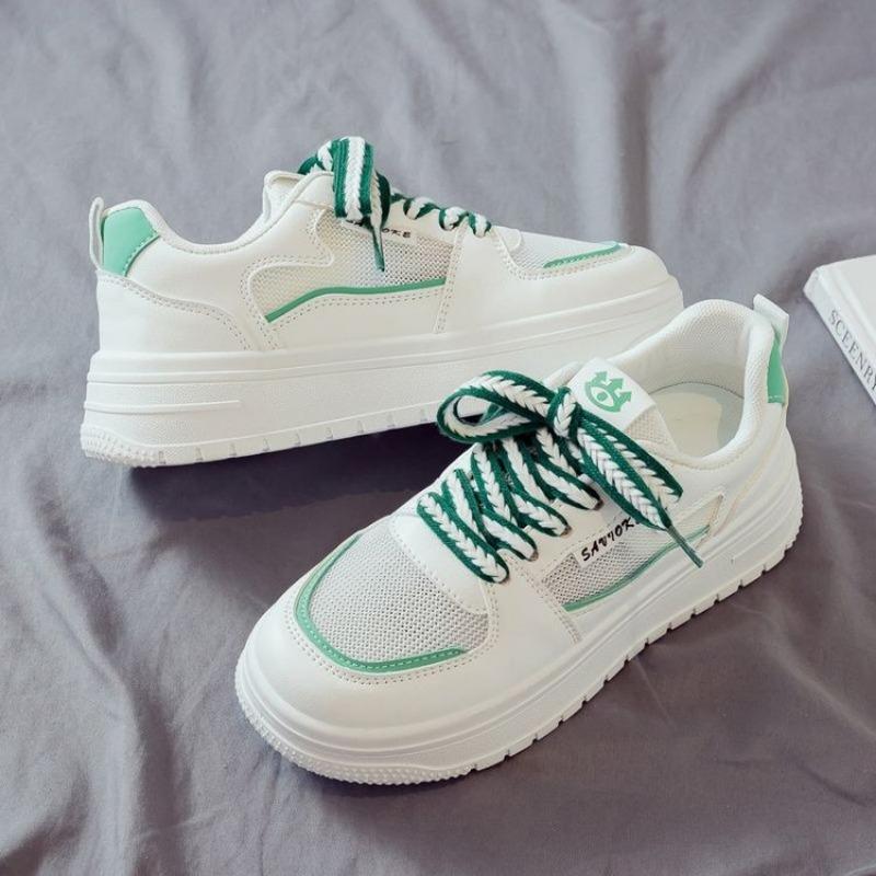 Spring new easy to match sports little white shoes women's tide casual dad shoes two-color lace-up board shoes