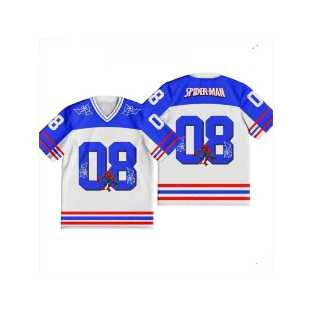 Summer Popular Spider Leisure Sports Street Fashion Home Couple Breathable T-shirt Short Sleeve V-neck Shirt