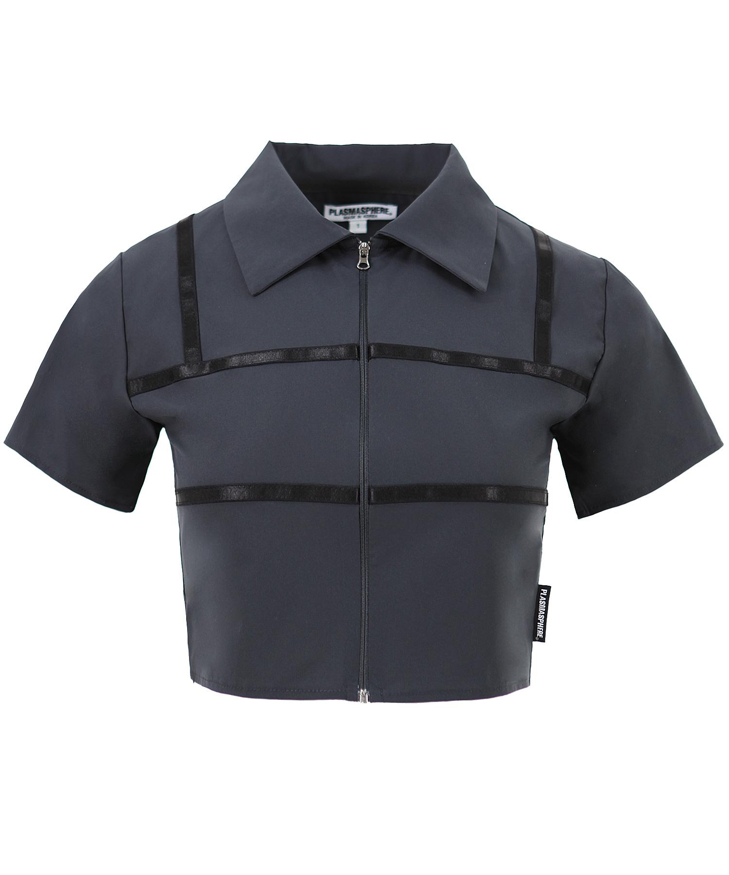 Plasma Sphere Well Shirt In Grey (Crop Zip-Up Shirt) Grey/Free