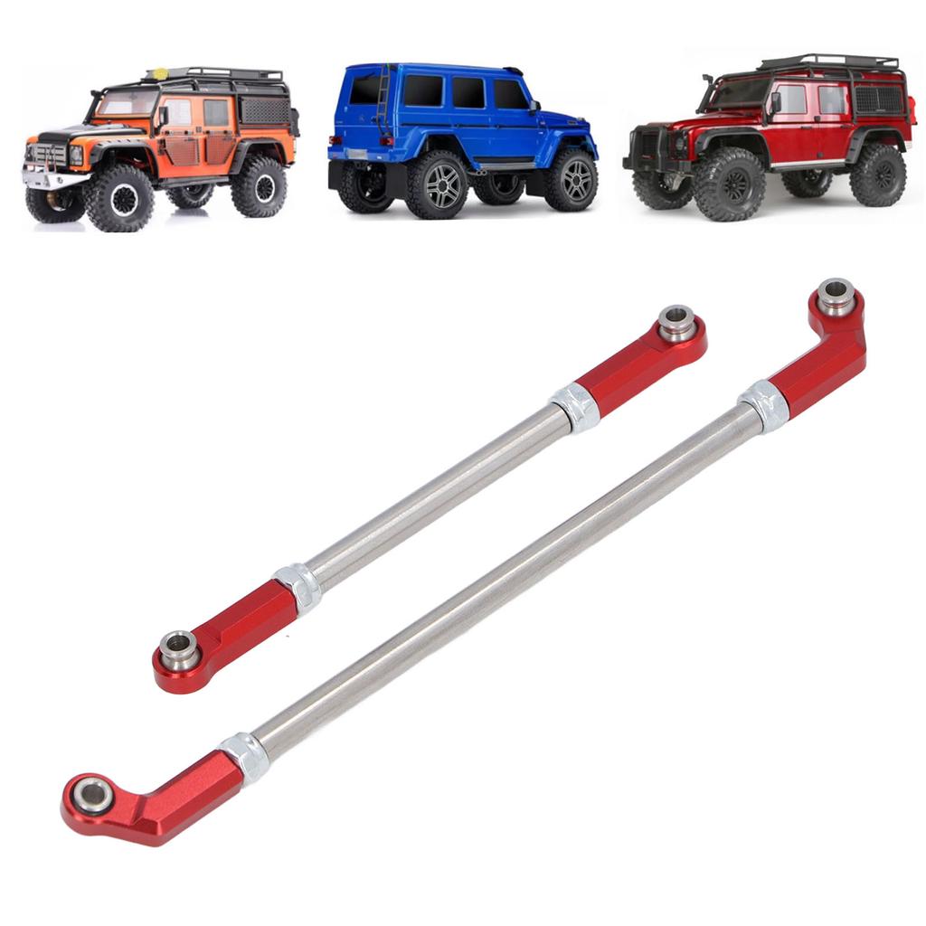 Aluminum Alloy 90mm RC Servo Linkage Steering Link Rod 7.5mm   Head Holder Tie Rod End Upgrade Kit for SCX10 III 1Celsius10 RC Crawler Car