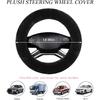 Car Fuzzy Steering Wheel Cover, 15 inch Fluffy Soft Steering Wheel Protector for Winter Warm, Anti-Slip Fuzzy Plush Vehicle Wheel Wrap Cover Interior