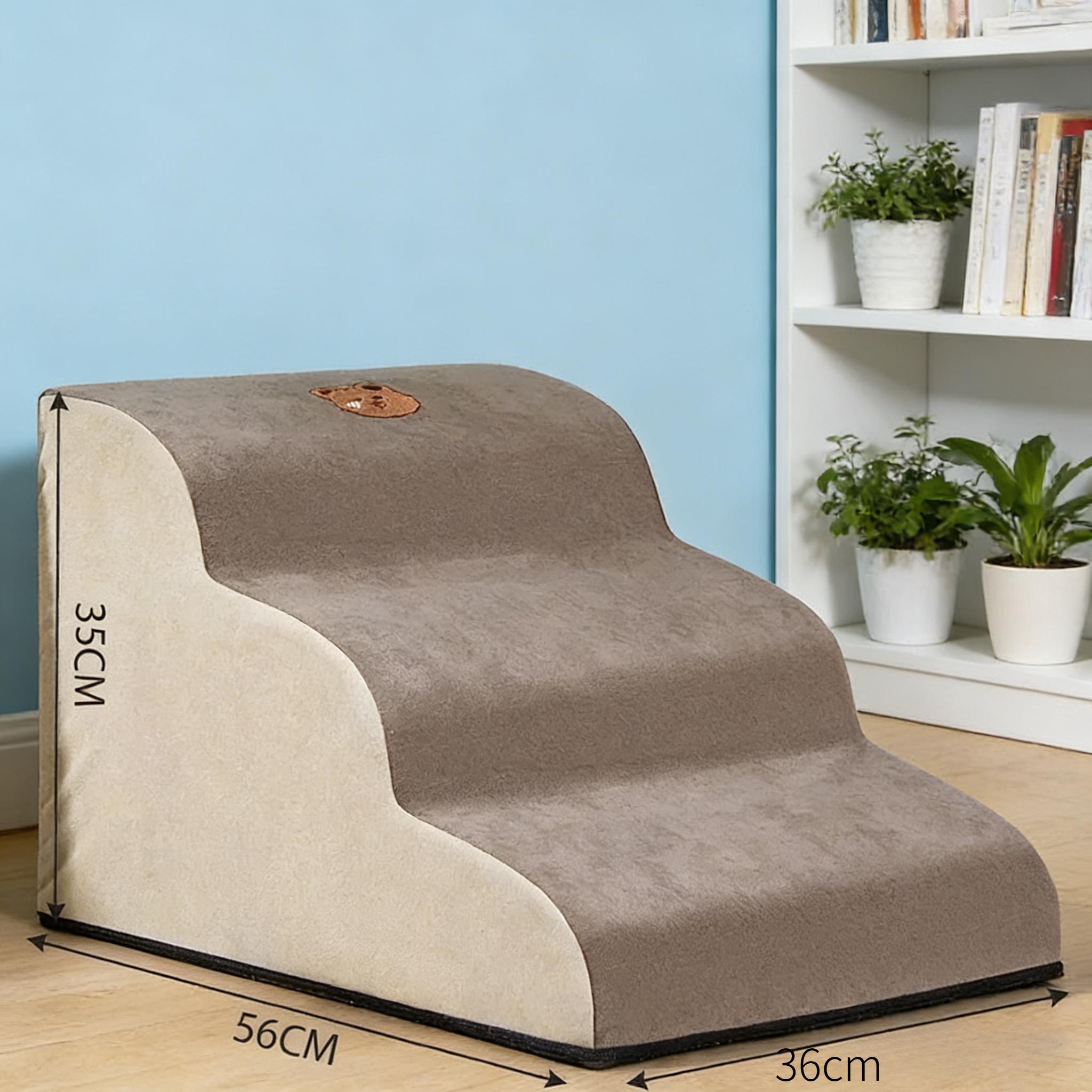 

Pet 3 Steps Stairs for Small Dogs & Cats, Anti-Slip Removable Dog Stairs Ramp Ladder, Pet Bed Stairs & Dog House Supplies