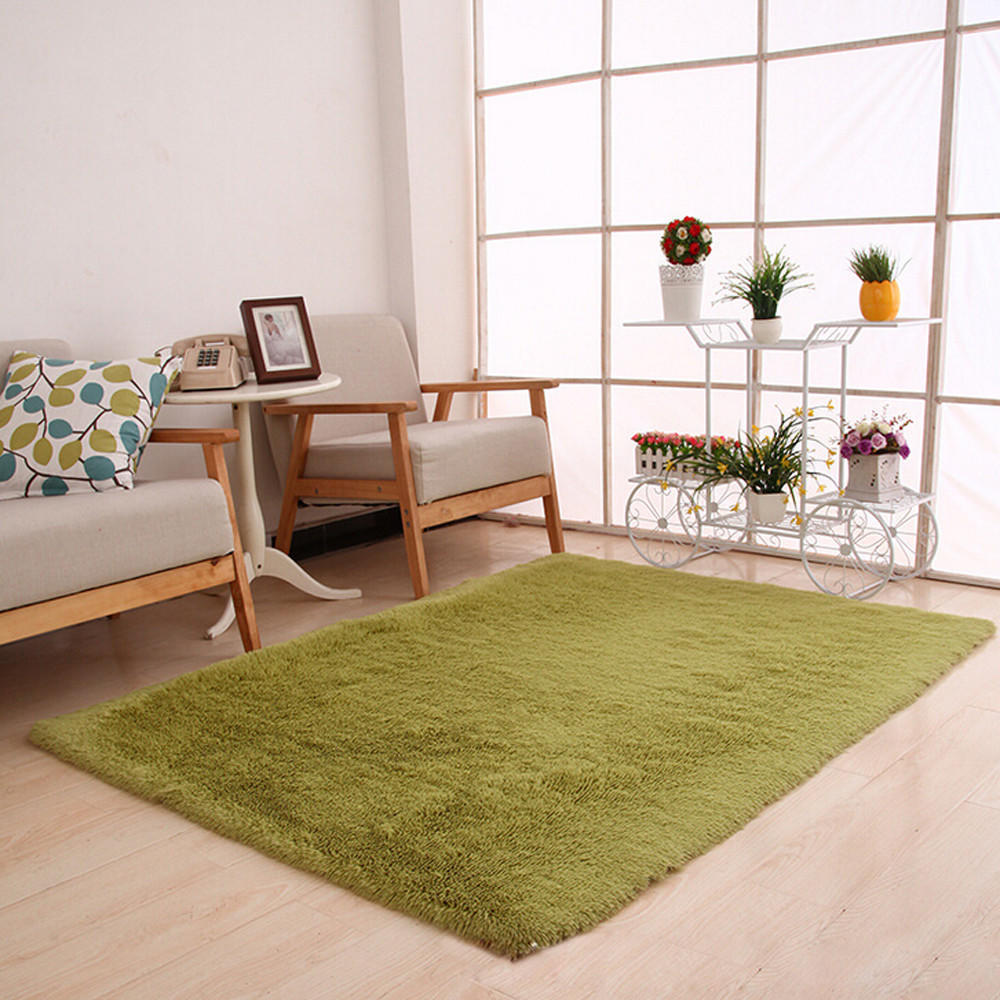 Fluffy Rugs AntiSkid Shaggy Area Rug Dining Room Home Bedroom Carpet