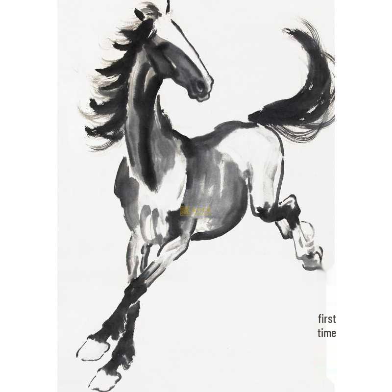 Free Shipping Ink Wash Galloping Horse Poster - Home Decoration Wall Hanging Mural for Dorm, Tea House, Study, or Living Room.