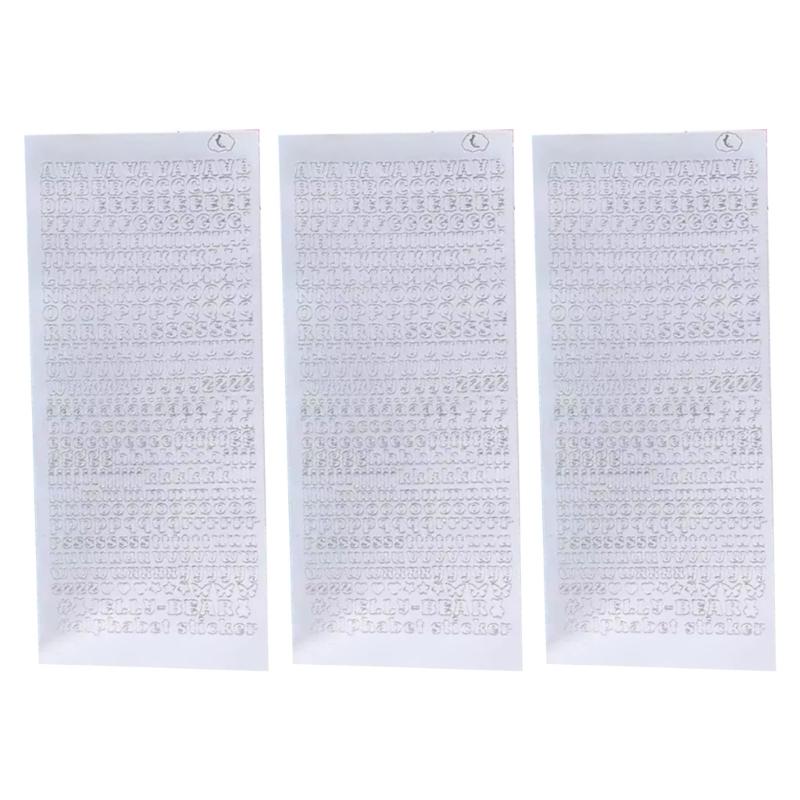 3 Sheets Alphabets Sticker Scrapbook Sticker Journal Sticker Decorative Label Sticker Letter Sticker for Party