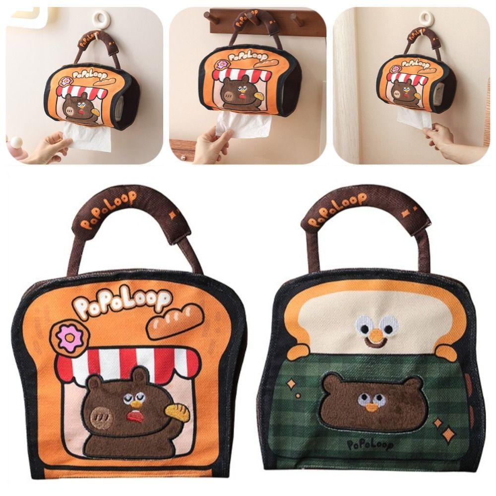 Cartoon Hanging Tissue Bag Cute Space Saving Tissue Storage Holder Creative Reusable Portable Tissue Cover Bedside