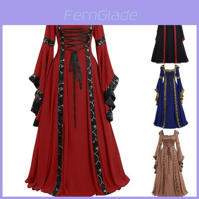 Gotische Vintage Middeleeuwse Damesjurk Voor Renaissance Cosplay Halloween Kostuumfeest