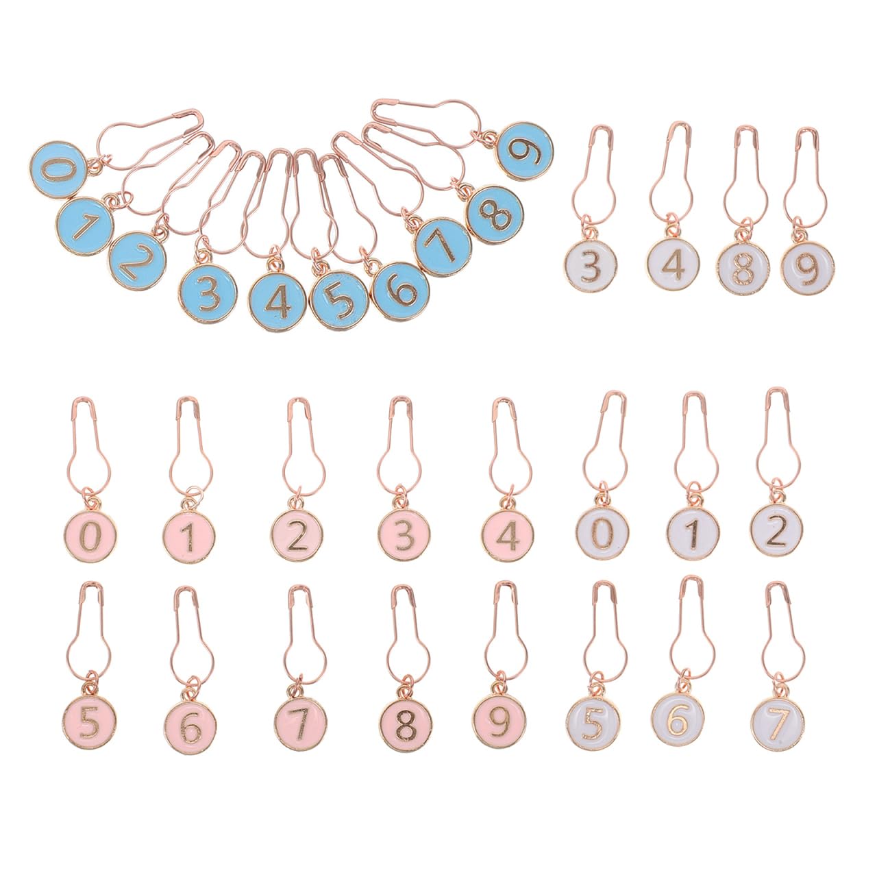

Lurrose Stitch Set of Numbered Alloy Locking Stitch Count Knitting Markers for Crochet and Knitting Craft Knitting Supplies Markers, 30, 0-9, Rings,