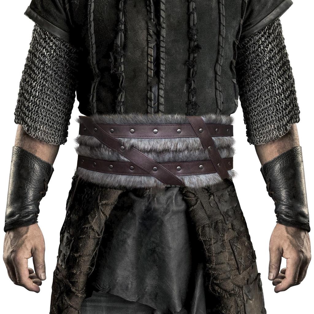 Medieval Nordic Viking Style Raw Edge Wide Belt Vintage Cosplay Props