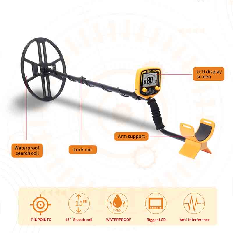 Metal Detector  Underground ATX880 High Sensitivity Liquid Crystal Professional Gold Hunter Circuit  Waterproof Coil