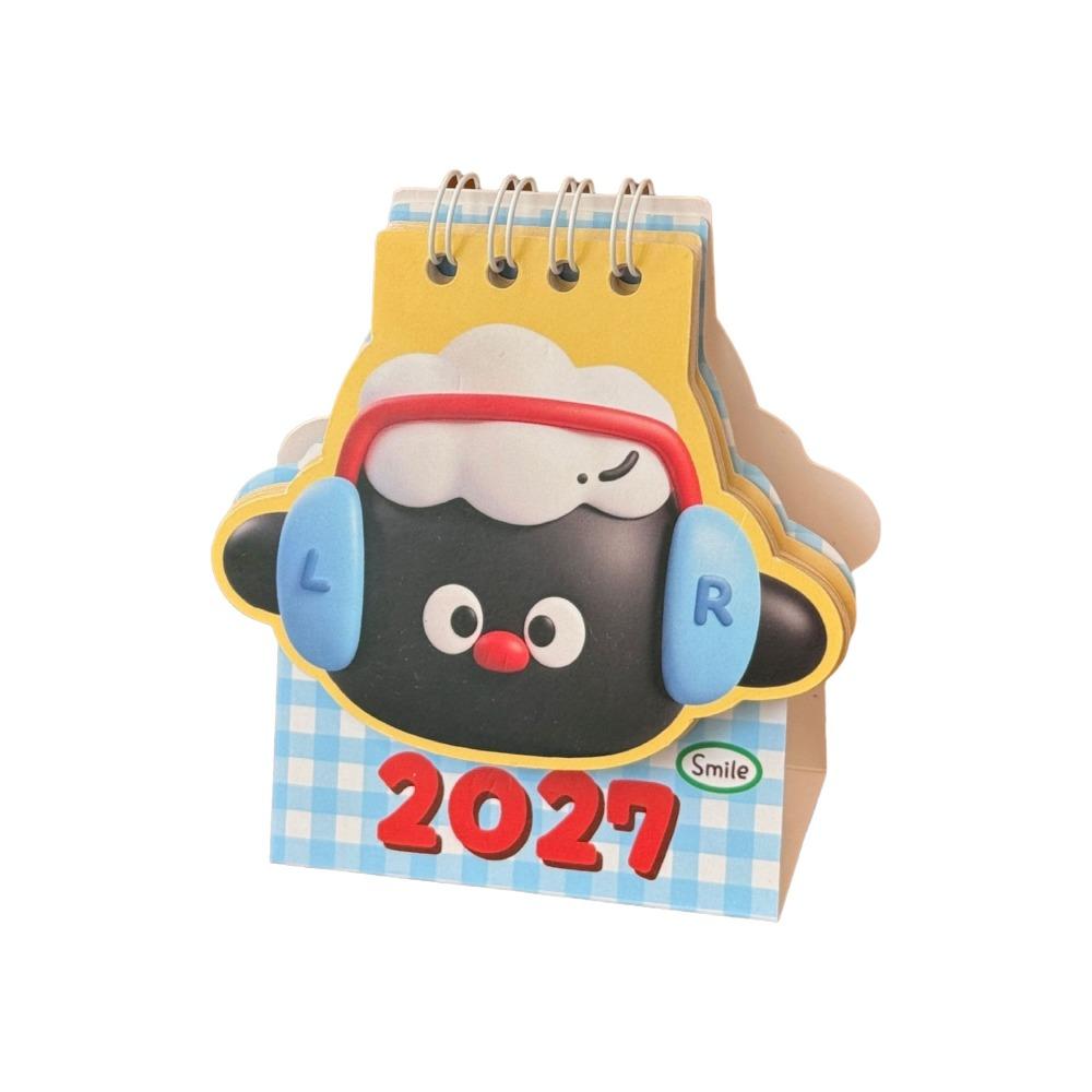 Mini Desk Calendar Spiral Desk Calendar Cartoon Paper Calendar To Stand Neatly Home Office