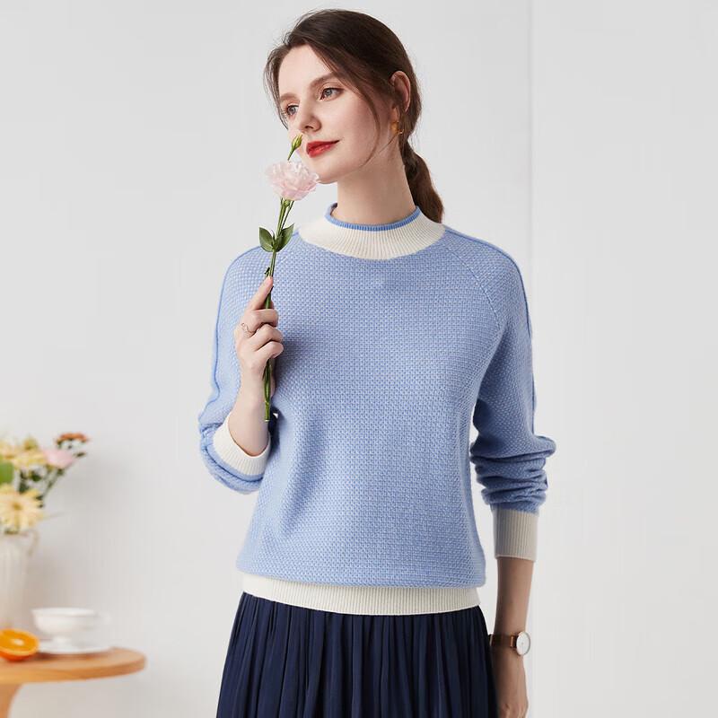 Zhaojun Women's Pure Cashmere Half-High Neck Raglan Sweater