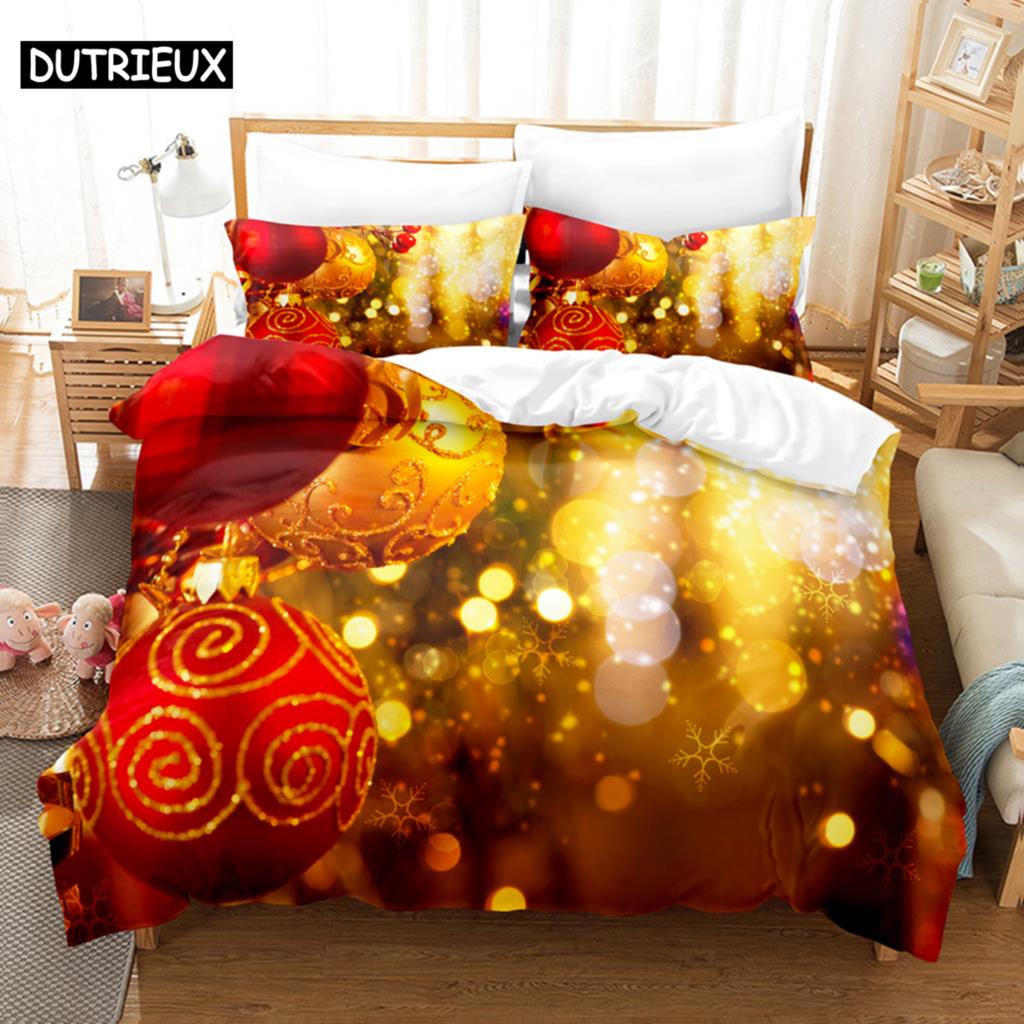 Christmas Quilt Cover Set King Size Duvet Cover Bedding Set 3Pcs 2Pcs 220X240 For Single Double Bed Full Twin 200X200 Bed Thin