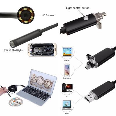 2in1 Universal 7mm 5M Auto 6LED HD USB Android Endoskop Inspektionskamera