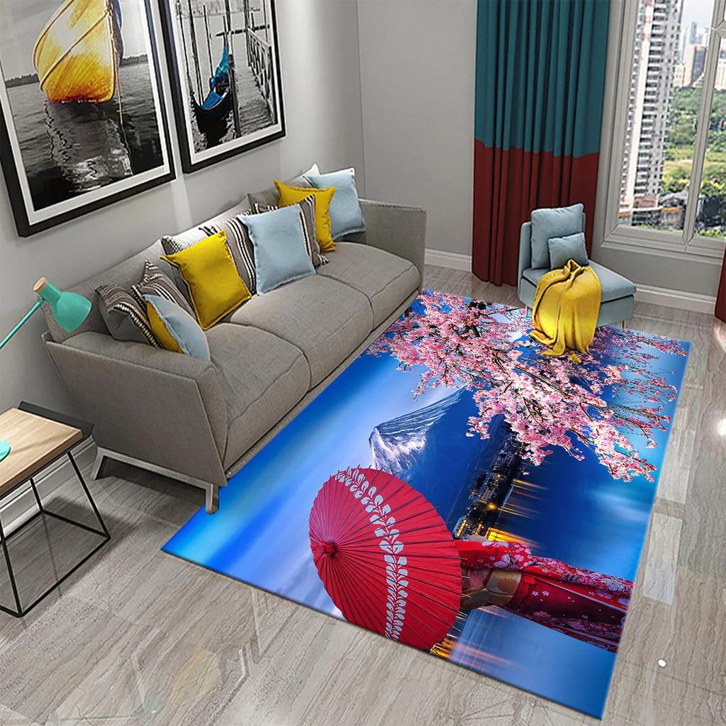 Japan Mount Fuji Carpet for Kitchen Living Room Bathroom Bedroom  Doormat Entrance Non-slip Mat Rug Corridor Home Decor Carpet