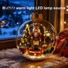 Διακοσμητικά Νυχτερινά Φωτάκια για Υπνοδωμάτιο Φωτιζόμενο Χριστουγεννιάτικο Στολίδι με Ζεστά Φώτα LED, Ρετρό Μεταλλικά Καπάκια Στολίδια Τζάκι Διαφανής Μπάλα Γιορτές